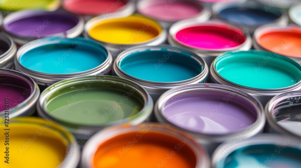Many Cans of Vibrant Paints Many Cans of Vibrant Paints