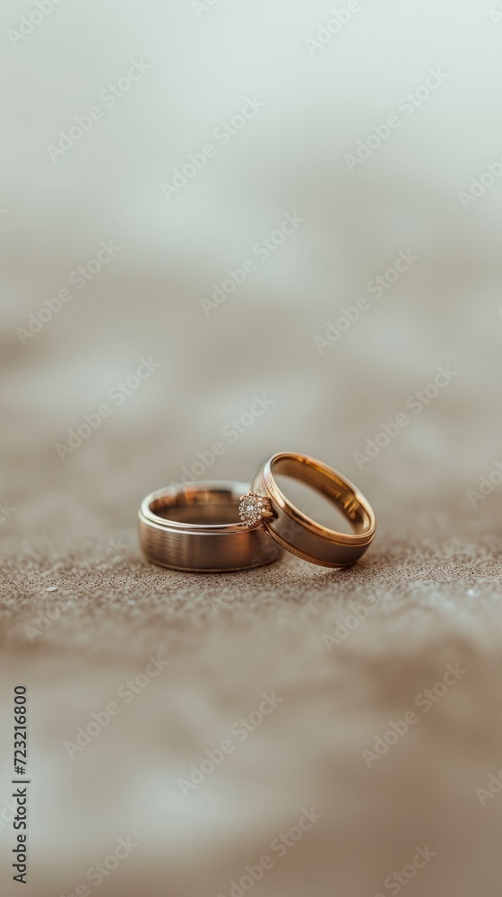 Pair of Wedding Rings on a Plain Background Pair of Wedding Rings on a Plain Background