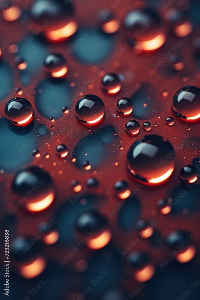 Water droplets on a surface, perfect for showcasing the beauty of nature. Can be used for various projects and designs