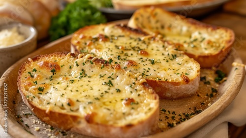 Plate of Tasty Garlic Bread photo