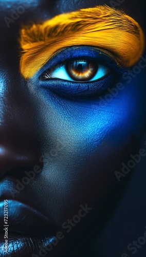 Mesmerizing depths captured in a closeup of a woman's face, revealing the delicate lashes that frame her captivating eyes