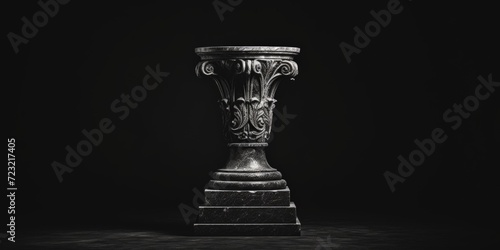 A black and white photo of a vase. Suitable for various design projects
