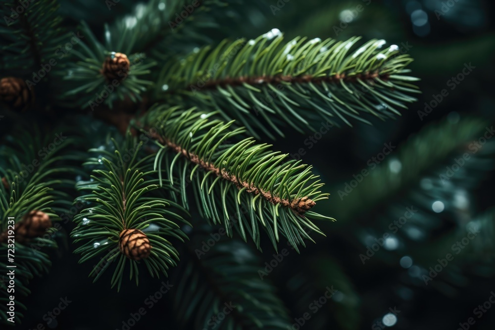 A close-up view of a pine tree showcasing its cones. Perfect for nature enthusiasts or anyone in need of a vibrant and natural image