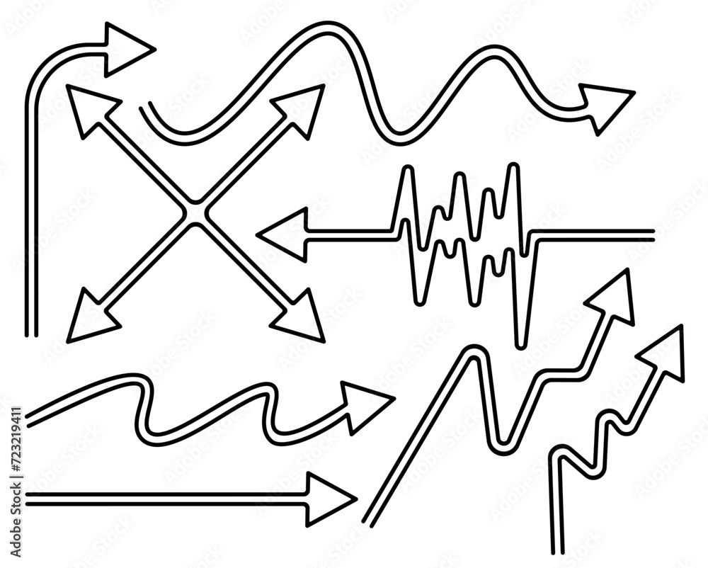 Obraz premium Set of simple arrows on white background