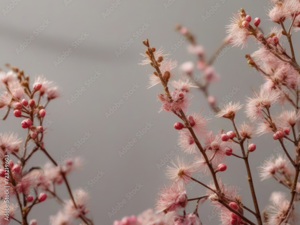Pink blossom on soft neutral background Pink blossom on soft neutral background