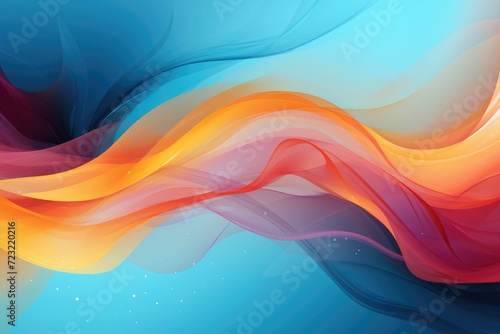 Colors of March, abstract background with teal, red and orange waves with copyspace for your text. March background banner for special and awareness day, week or month