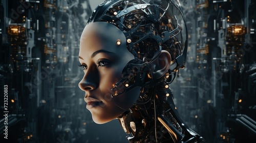 Conceptual portrait depicting artificial intelligence.