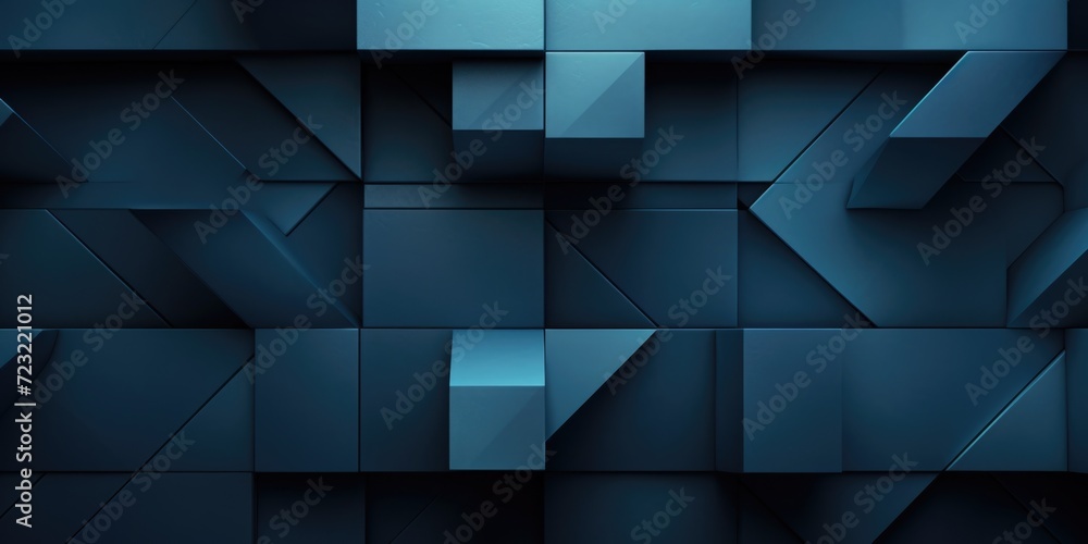A wall made up of blue cubes in a dark room. Ideal for background or abstract concepts A wall made up of blue cubes in a dark room. Ideal for background or abstract concepts
