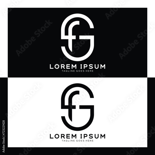 SF initial letter logo. Alphabet S and F pattern design monogram