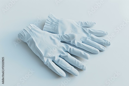 White fabric gloves on a seamless background. simple elegance. perfect for safety and hygiene concepts in various industries. AI © Irina Ukrainets