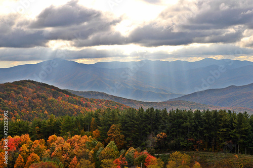 autumn landscape with mountains