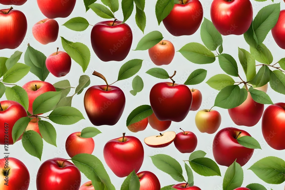 seamless pattern with red apples seamless pattern with red apples