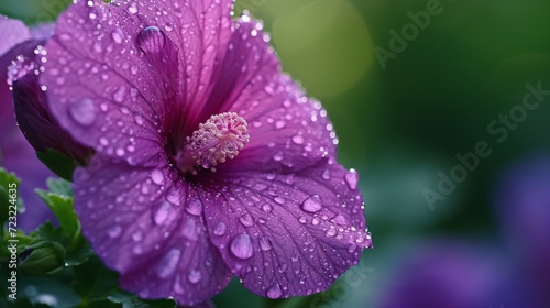 Purple Flower with Dewdrops in Nature © Jyukaruu's Studio