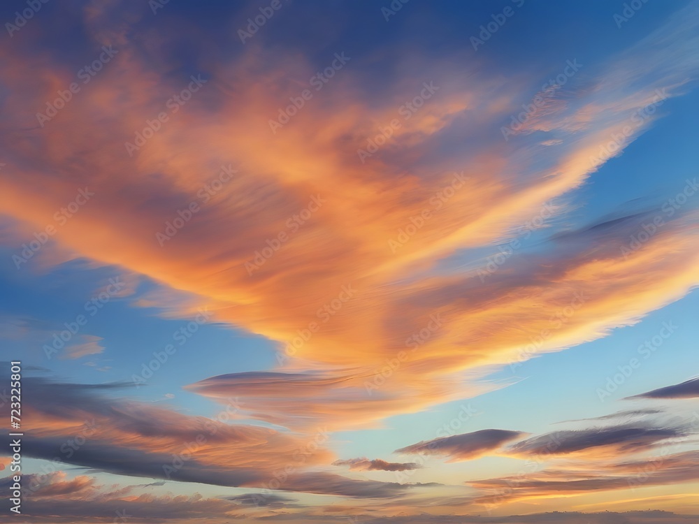 Sunset Over Clouds. This image shows a sunset over a cloudy sky.