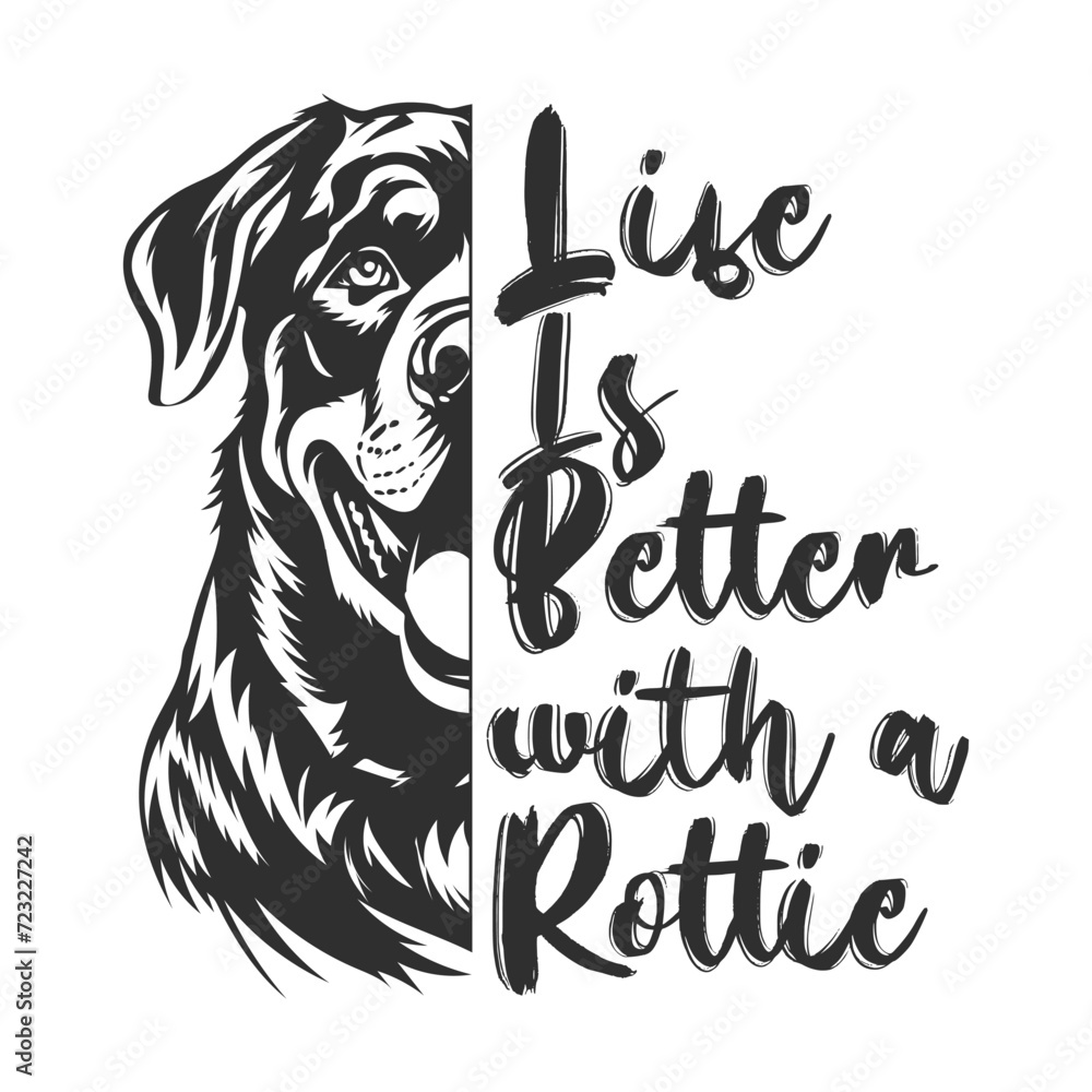 Rottweiler Dog tshirt Design Vector