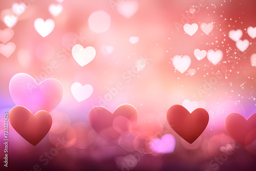 valentines background with hearts, soft copy space