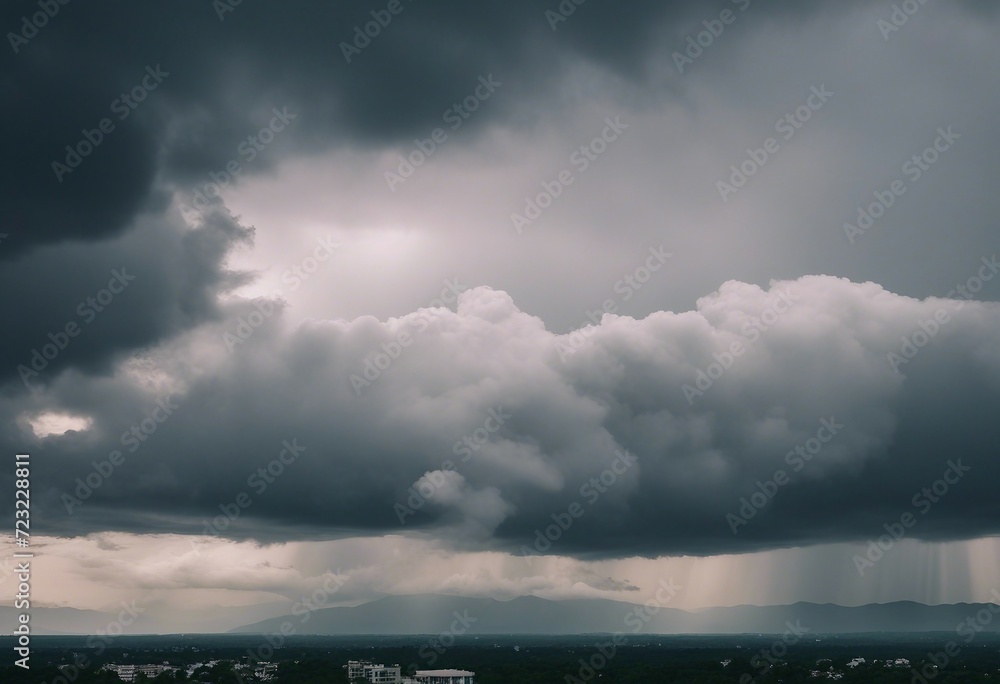 Panorama view of overcast sky Dramatic gray sky and white clouds before rain in rainy season Cloudy Panorama view of overcast sky Dramatic gray sky and white clouds before rain in rainy season Cloudy