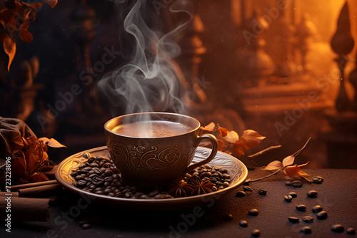 fantasy cup of coffee and beans