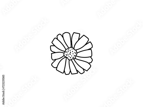 Linear flower in doodle style sign © rashmi