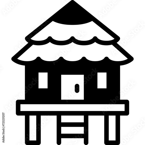 bungalow solid line icon