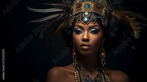 Black History Month Tribal Headdress Women Professional Photo