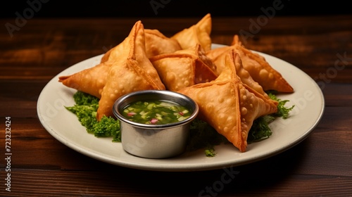 vegetarian indian samosas isolated on a transparent