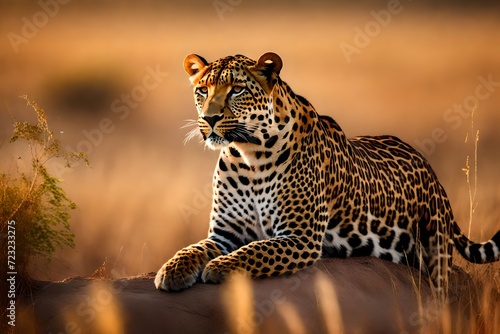 leopard on the rock