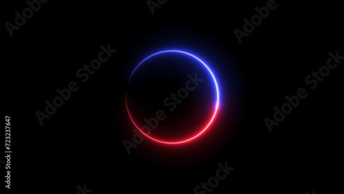 abstract beautiful loading circle icon, multi color neon light frame background illustration.