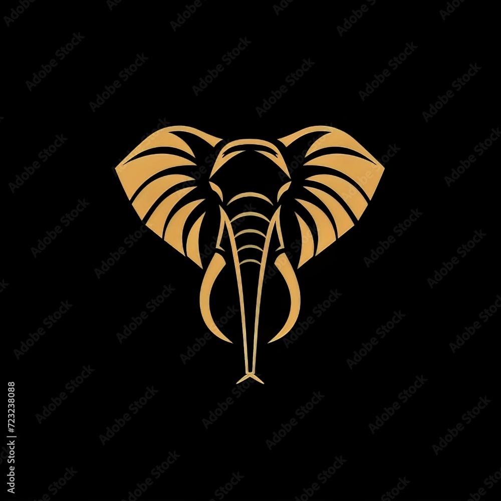 wild elefant head logo minimalistic vector style 
