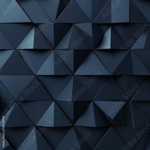 Triangle Black Background in the Style of Extruded Design - Dark Gray and Navy Textural Surface - Abstract Modern Urban Modular Construction Wallpaper created with Generative AI Technology