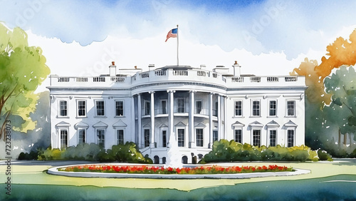 the white house in autumn photo
