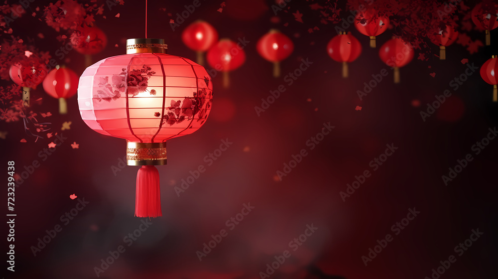 Chinese New Year background, Lunar New Year greeting card template with copy space Chinese New Year background, Lunar New Year greeting card template with copy space