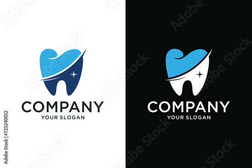 Dental Clinic logo template vector dental abstract design dental logo design silhouette vector illustration