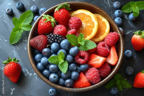  fruits in a plate  healthy food