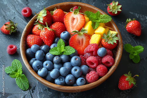  fruits in a plate  healthy food