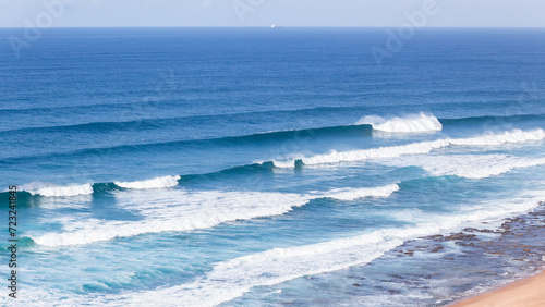 Ocean Waves Crashing Beach Coastline Overhead Photo