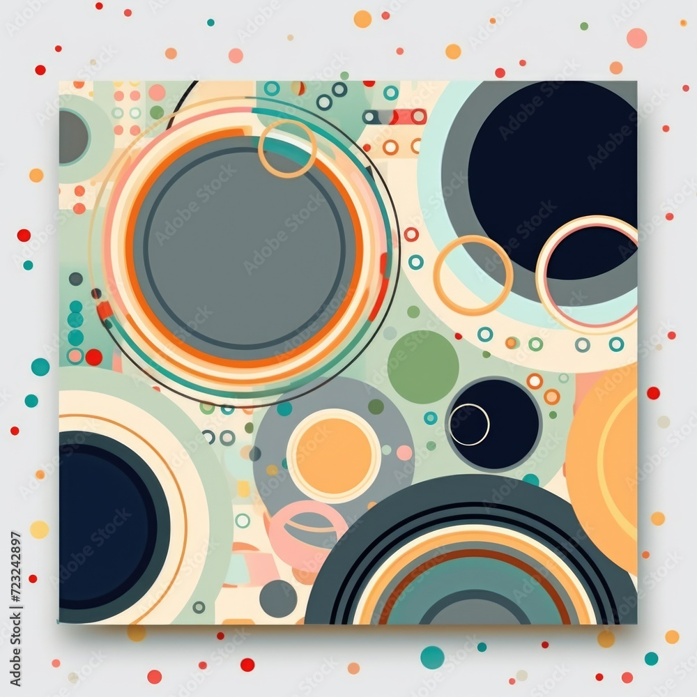 Obraz premium beautiful background with stripes, checks, circles