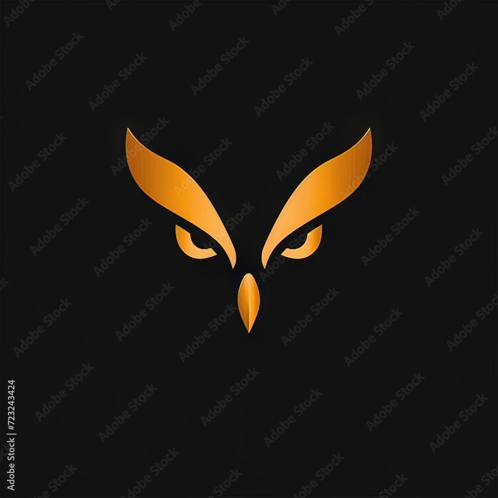 custom made wallpaper toronto digitalwild owl head design logo with a minimalistic and vector-style aesthetic
