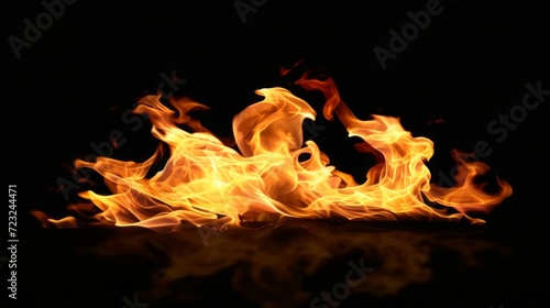 Fire flame on black background © Vladimir