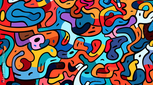 Abstract seamless doodle background, artistic background