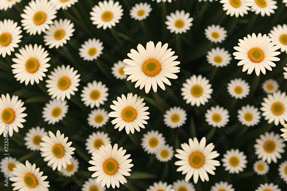 Beautiful fully bloomed daisy flower field background Beautiful fully bloomed daisy flower field background