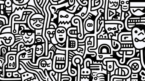 Abstract seamless doodle background, artistic background