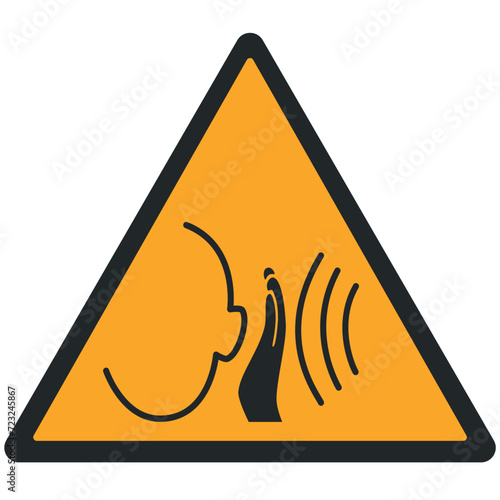 WARNING PICTOGRAM, WARNING; SUDDEN LOUD NOISES ISO 7010 - W038, VECTOR
