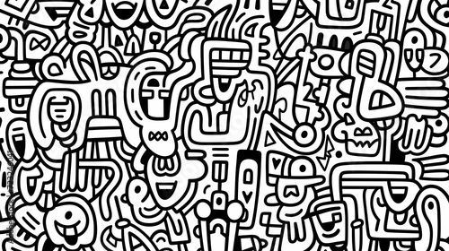 Abstract seamless doodle background, artistic background