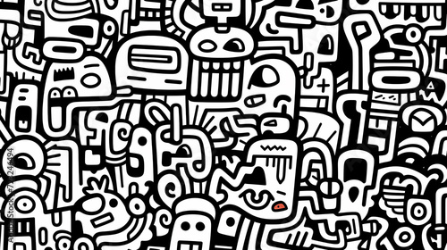 Abstract seamless doodle background, artistic background