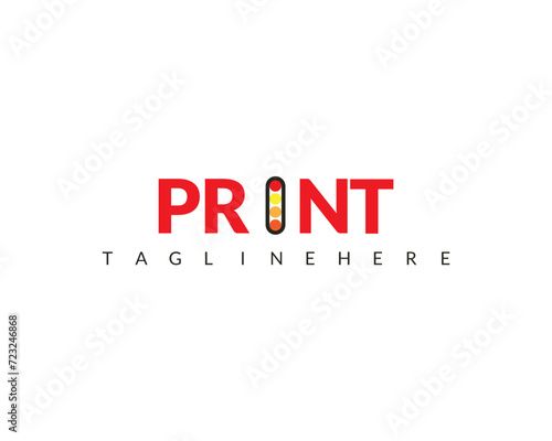 Digital printing logo design template. Logo for print shop polygraph and print factory. Vector illustration