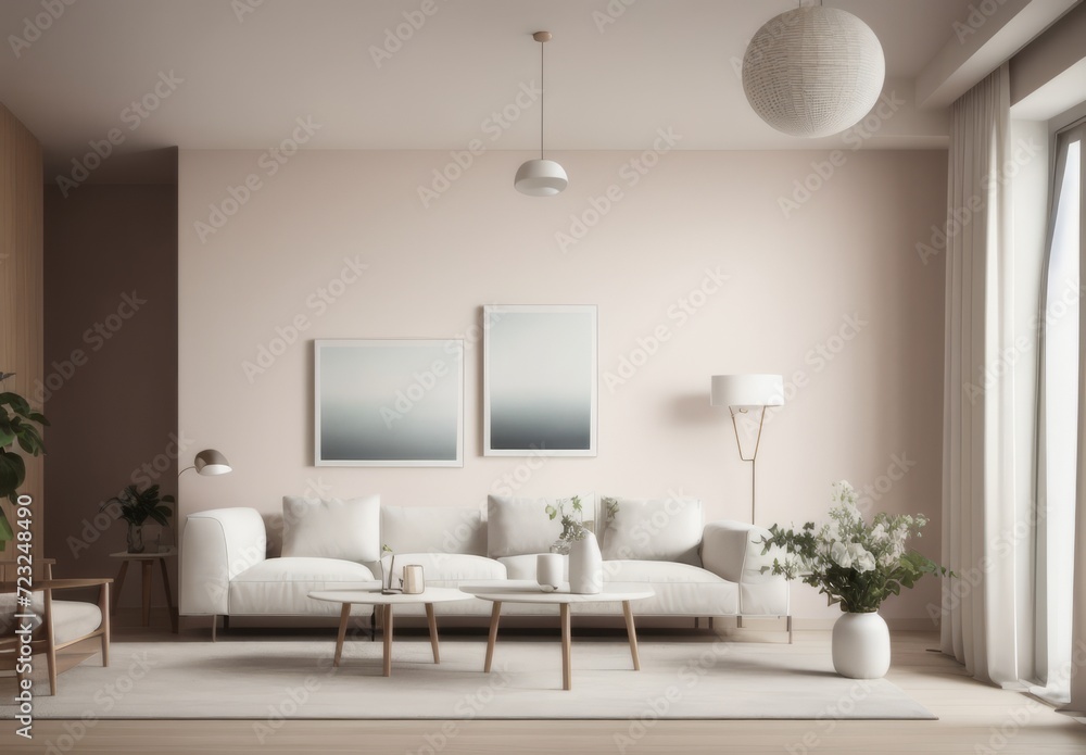 Mockup frame in interior background, room in light pastel colors, Scandi-Boho style Mockup frame in interior background, room in light pastel colors, Scandi-Boho style