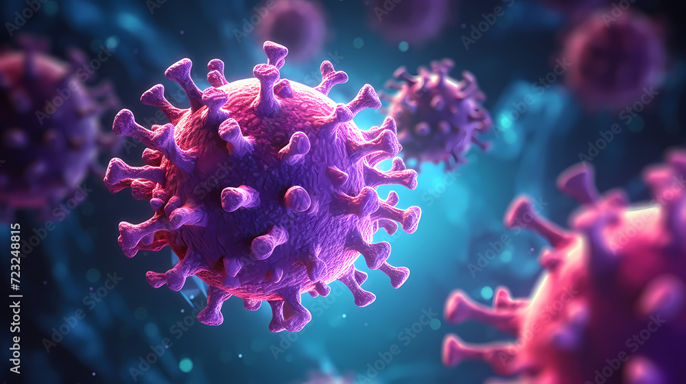 Cell background, virus cells, medical research background Cell background, virus cells, medical research background
