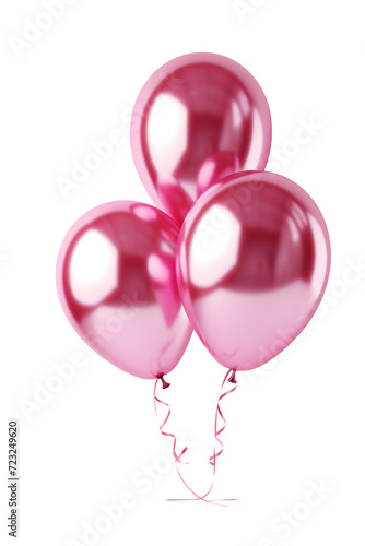 3 pink balloons
