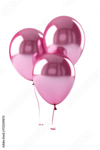 3 pink balloons